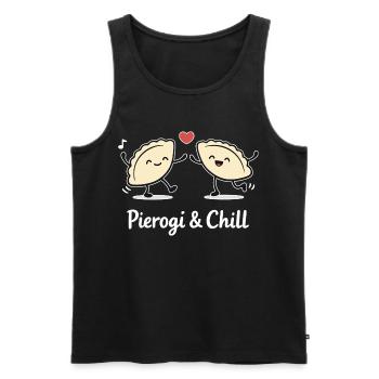Pierogi & Chill : Piérongis dansants drôles Polska - Débardeur bio Premium Homme - noir - Devant - Michal (187cm)