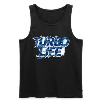Turbo Life Blau Grau Camo Motiv Männer & Jungs - Männer Premium Bio Tank Top - Schwarz - Vorne - AI Model Male 178 light (178cm)