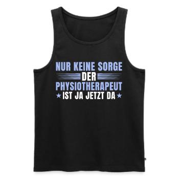 Physiotherapeut Geschenk – Keine Sorge Physio - Männer Premium Bio Tank Top - Schwarz - Vorne - Michal (187cm)