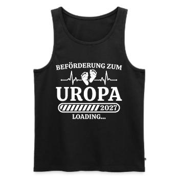 Uropa 2027 Loading – Geschenk Schwangerschaft - Männer Premium Bio Tank Top - Schwarz - Vorne - Michal (187cm)