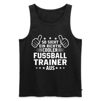 So sieht ein cooler Fussball Trainer aus  - Männer Premium Bio Tank Top - Schwarz - Vorne - Michal (187cm)