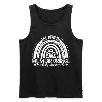 In April We Wear Orange Infertility Awareness - Men's Premium Organic Tank Top - black - Front - Michal (187cm)