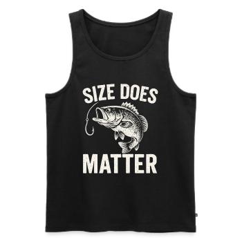 Size Does Matter - Funny Angler T-Shirt - Men's Premium Organic Tank Top - black - Front - Michal (187cm)