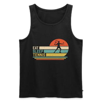 Eat Sleep Tennis - Débardeur bio Premium Homme - noir - Devant - Michal (187cm)