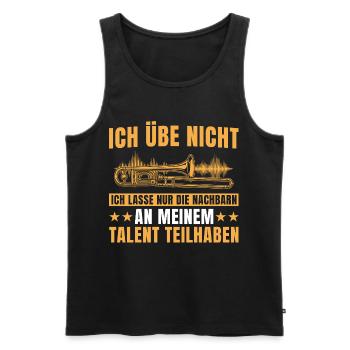 Posaunist - Ich übe nicht Posaune Musiker - Männer Premium Bio Tank Top - Schwarz - Vorne - AI Model Male 178 light (178cm)