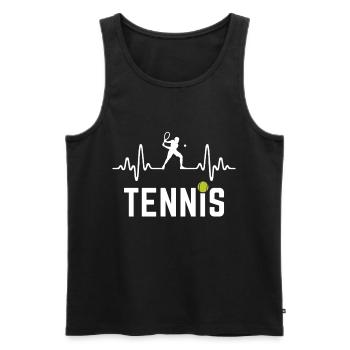 Joueur de tennis Heartbeat - Débardeur bio Premium Homme - noir - Devant - Michal (187cm)