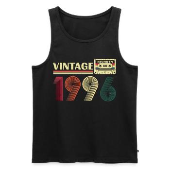 1996 Vintage Cadeau D'anniversaire Homme Femme - Débardeur bio Premium Homme - noir - Devant - AI Model Male 178 light (178cm)