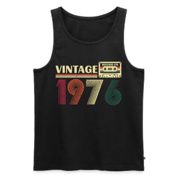 1976 Vintage Retro Geburtstagsgeschenk - Männer Premium Bio Tank Top - Schwarz - Vorne - Michal (187cm)