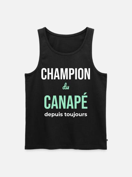 Canapé Champion — Flemme Assumée - Débardeur bio Premium Homme - noir