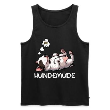 Hundemüde Miniatur Bullterrier Bully Bullterrier - Männer Premium Bio Tank Top - Schwarz - Vorne - Michal (187cm)