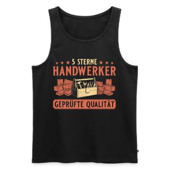 Handwerker 5 Sterne – Heimwerker Profi Qualität - Männer Premium Bio Tank Top - Schwarz - Vorne - Michal (187cm)