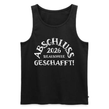 Abschluss 2026 Realschule geschafft!  - Männer Premium Bio Tank Top - Schwarz - Vorne - AI Model Male 178 light (178cm)