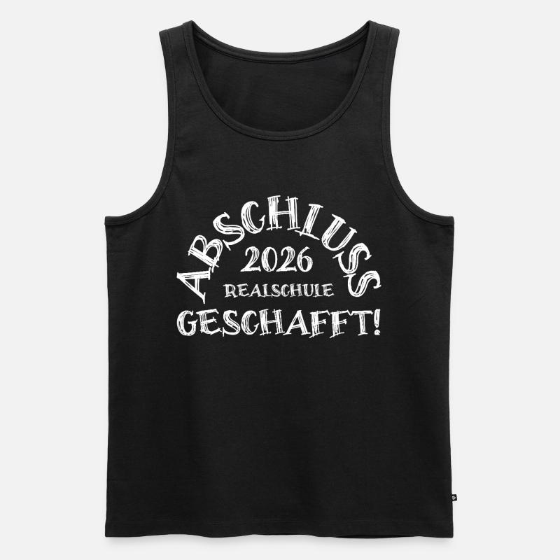 Abschluss 2026 Realschule geschafft!  - Männer Premium Bio Tank Top - Schwarz