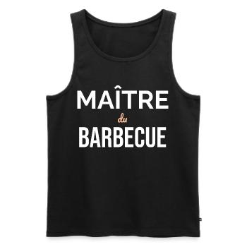 Maître du Barbecue — Grill Assumé - Débardeur bio Premium Homme - noir - Devant - AI Model Male 178 light (178cm)