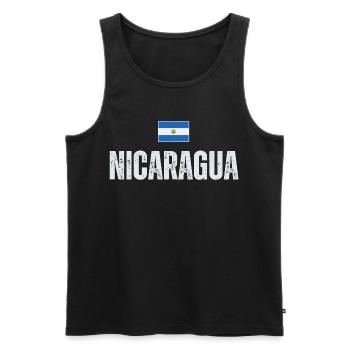 Drapeau nicaraguayen, patriote nicaraguayen - Débardeur bio Premium Homme - noir - Devant - Michal (187cm)