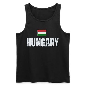 Hungarian flag, Hungarian patriot - Men's Premium Organic Tank Top - black - Front - Michal (187cm)