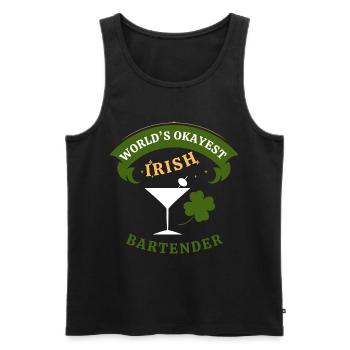 Irischer Barkeeper – der okayste irische Barkeeper - Männer Premium Bio Tank Top - Schwarz - Vorne - AI Model Male 178 light (178cm)