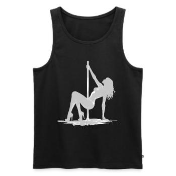 Danse exotique à la barre : Art sexy de squat en talons hauts - Débardeur bio Premium Homme - noir - Devant - Michal (187cm)