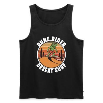Leguan-Wüsten-Surf-Dünen-Reiter Retro - Männer Premium Bio Tank Top - Schwarz - Vorne - Michal (187cm)