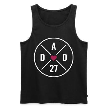 Dad 27 Herz - Männer Premium Bio Tank Top - Schwarz - Vorne - AI Model Male 178 light (178cm)