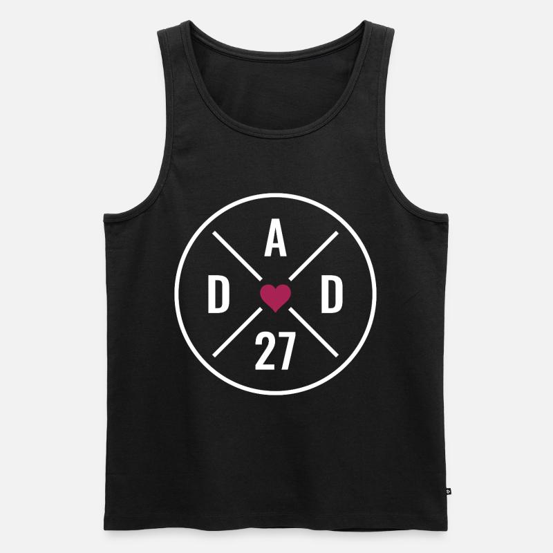 Dad 27 Herz - Männer Premium Bio Tank Top - Schwarz