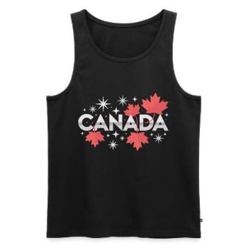 Idée cadeau pour la feuille d’érable du Canada - Débardeur bio Premium Homme - noir - Devant - Michal (187cm)