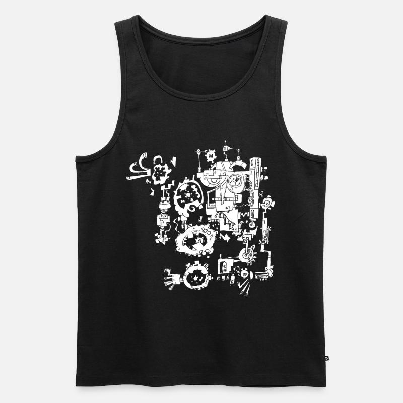 rusty machine - Männer Premium Bio Tank Top - Schwarz