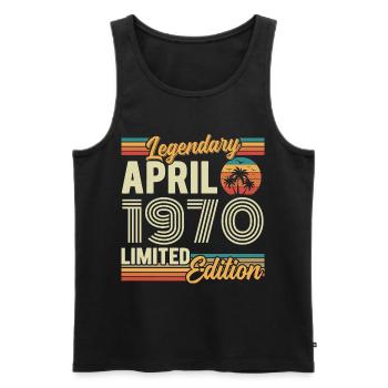 April 1970 56th Anniversary Gift - April 1970 - Men's Premium Organic Tank Top - black - Front - Michal (187cm)