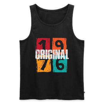 Vintage 1976 - Männer Premium Bio Tank Top - Schwarz - Vorne - Michal (187cm)
