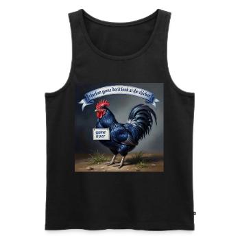 chicken Game - Männer Premium Bio Tank Top - Schwarz - Vorne - AI Model Male 178 light (178cm)