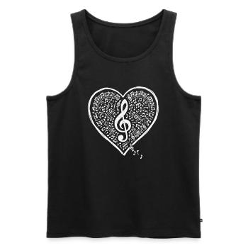 Musique Clé de cœur son d’amour - Débardeur bio Premium Homme - noir - Devant - Michal (187cm)