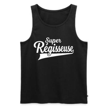 Humour Métier Super Régisseuse Femme - Débardeur bio Premium Homme - noir - Devant - AI Model Male 178 light (178cm)