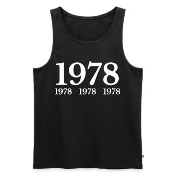 1978 - Men's Premium Organic Tank Top - black - Front - Michal (187cm)