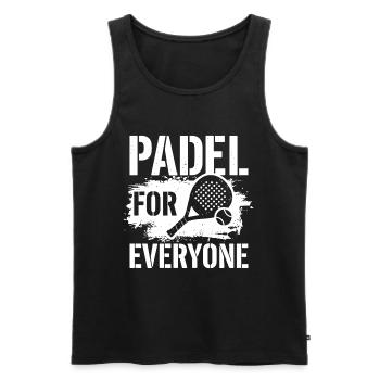 Padel for Everyone Sport Community Lifestyle - Men's Premium Organic Tank Top - black - Front - AI Model Male 178 light (178cm)