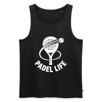 Padel Life Racket Tennis Sport - Men's Premium Organic Tank Top - black - Front - AI Model Male 178 light (178cm)