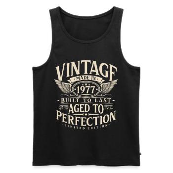 1977 Vintage Vintage Rétro Cadeau d’anniversaire - Débardeur bio Premium Homme - noir - Devant - Michal (187cm)