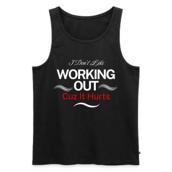 Ich mag es nicht, Sport zu machen, weil es weh tut - Männer Premium Bio Tank Top - Schwarz - Vorne - AI Model Male 178 light (178cm)