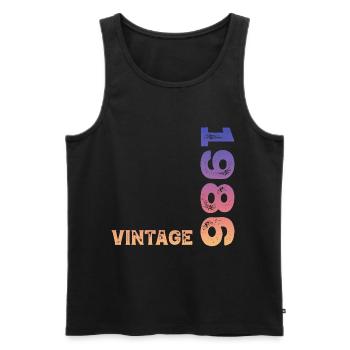 Millésime 1986 - Débardeur bio Premium Homme - noir - Devant - AI Model Male 178 light (178cm)