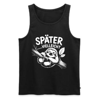 Faultier Chill - Männer Premium Bio Tank Top - Schwarz - Vorne - AI Model Male 178 light (178cm)