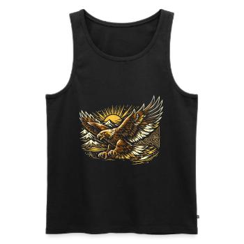 Majestätischer Steinadler Kasach - Männer Premium Bio Tank Top - Schwarz - Vorne - AI Model Male 178 light (178cm)