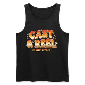 Cast Reel Est 1976 - Männer Premium Bio Tank Top - Schwarz - Vorne - Michal (187cm)