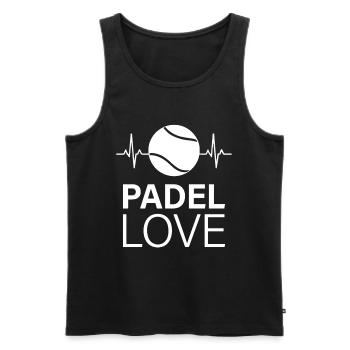 Padel Love Sport Heartbeat Lifestyle - Men's Premium Organic Tank Top - black - Front - AI Model Male 178 light (178cm)
