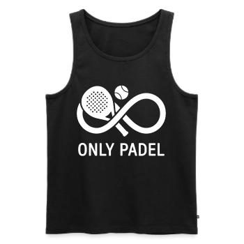Only Padel Sport Passion Lifestyle Look - Men's Premium Organic Tank Top - black - Front - AI Model Male 178 light (178cm)