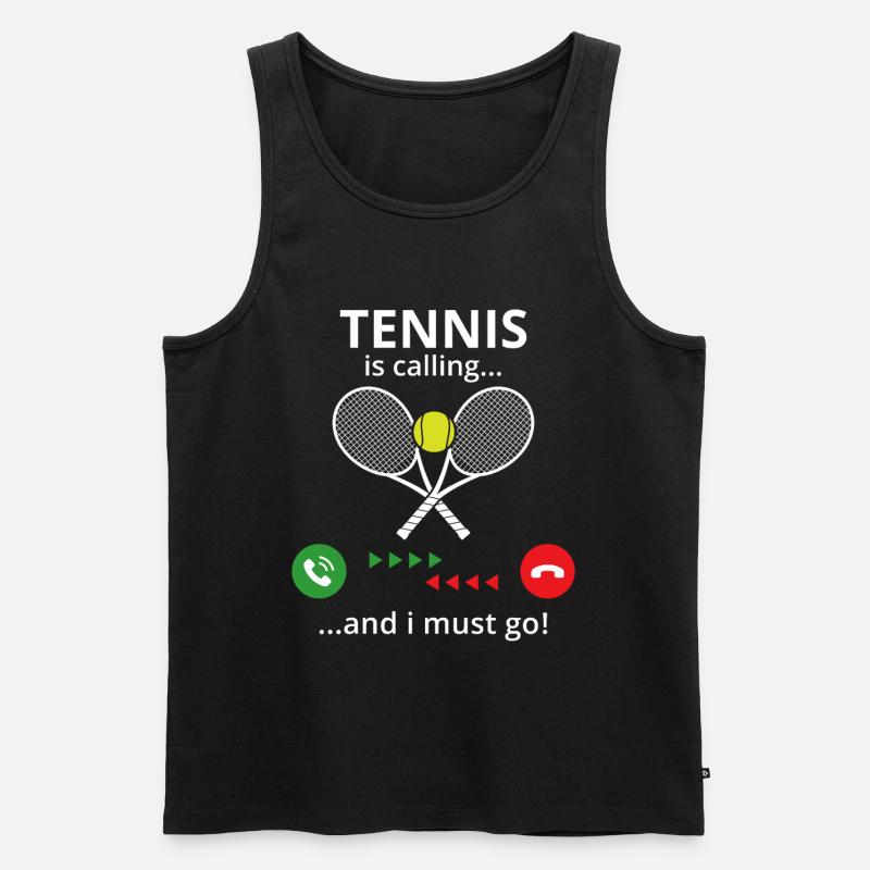 Tennis - Männer Premium Bio Tank Top - Schwarz
