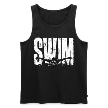 Chemise de bain pour un sport de natation cadeau - Débardeur bio Premium Homme - noir - Devant - AI Model Male 178 light (178cm)