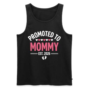 Promoted to Mom 2026 Pregnancy Design - Men's Premium Organic Tank Top - black - Front - Michal (187cm)