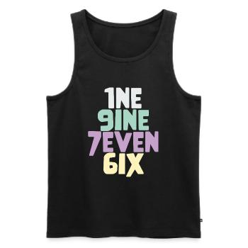 Vintage 1976 - Männer Premium Bio Tank Top - Schwarz - Vorne - Michal (187cm)
