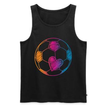 Fußball Ball Aquarell - Männer Premium Bio Tank Top - Schwarz - Vorne - AI Model Male 178 light (178cm)