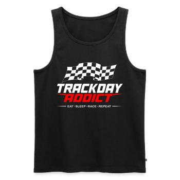 Trackday_ADDICT - Men's Premium Organic Tank Top - black - Front - AI Model Male 178 light (178cm)