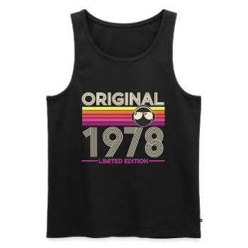 Original 1978 Retro Édition Limitée - Débardeur bio Premium Homme - noir - Devant - AI Model Male 178 light (178cm)